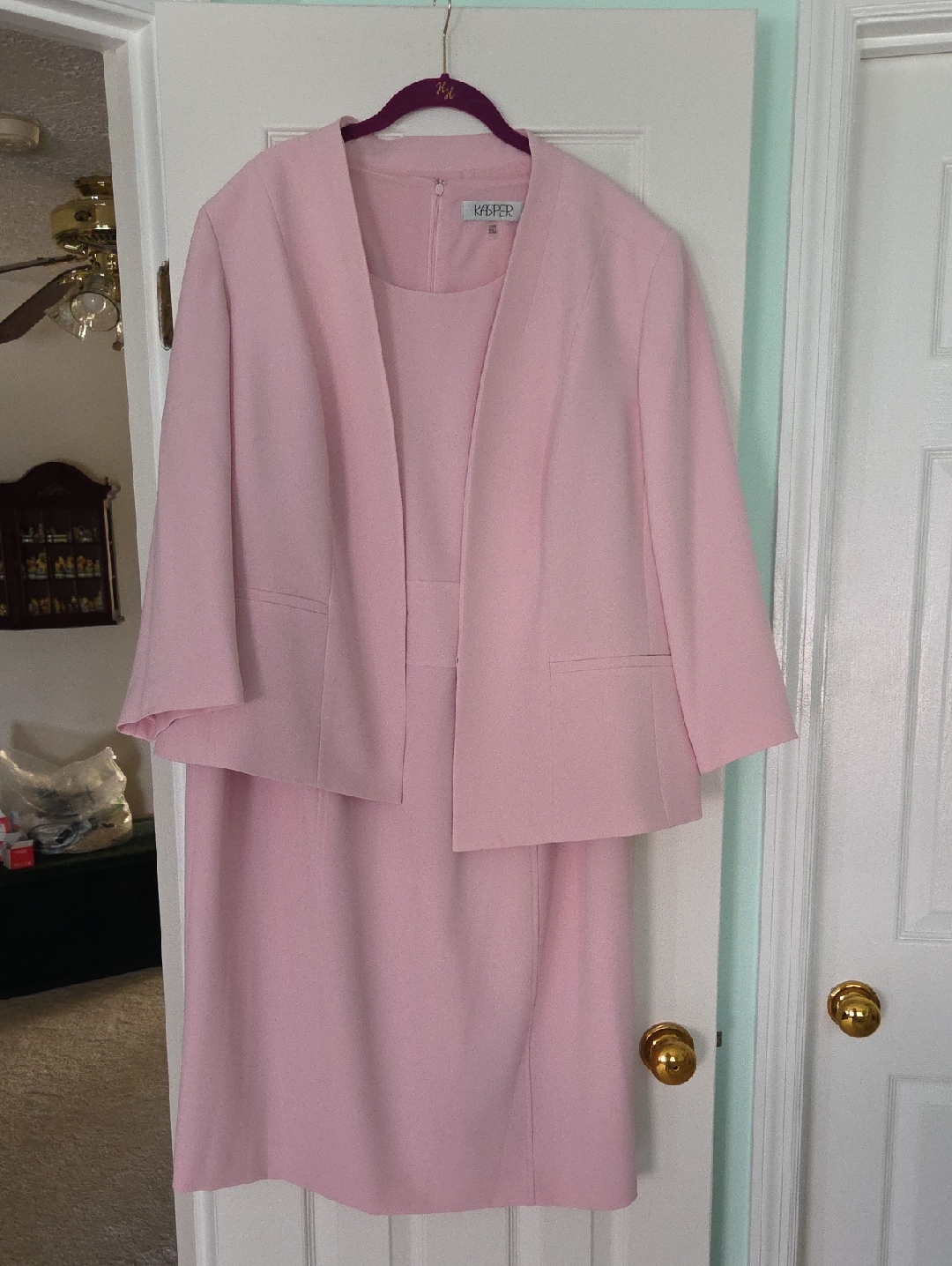 Kasper Soft Pink Two-Piece Dress And Jacket Set
